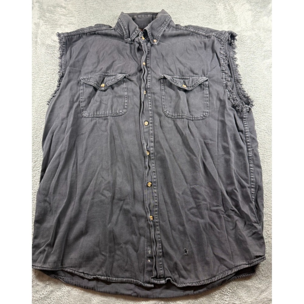 Biker Wear USA Sleeveless Shirt Mens 3XL Black‎ Hot Rod Garage Distressed